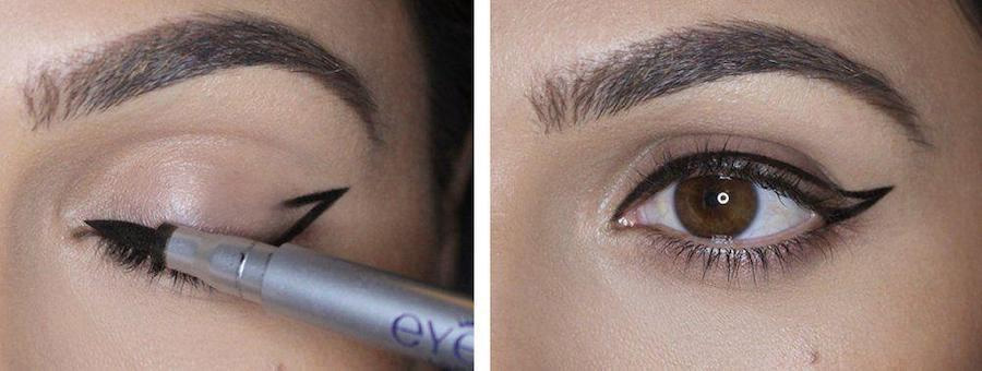 Kẻ phần đuôi trước sẽ giúp cho bạn dễ định hình đường eyeliner